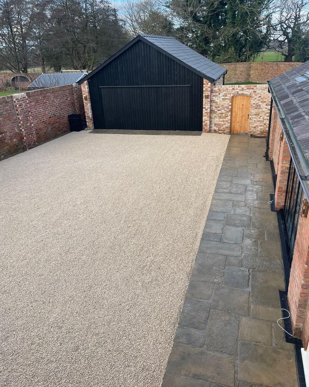 Grid stones driveway