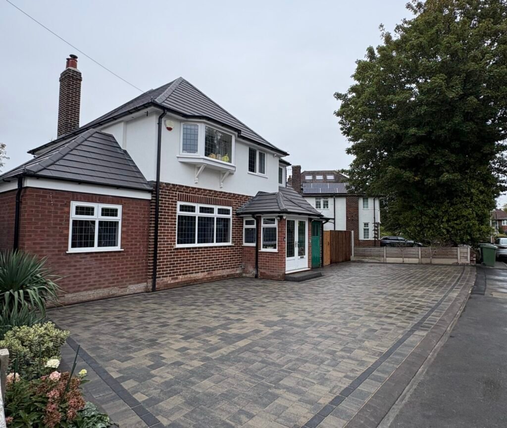 Tobermore Shannon block-paved driveway with charcoal Pedesta border in Sale